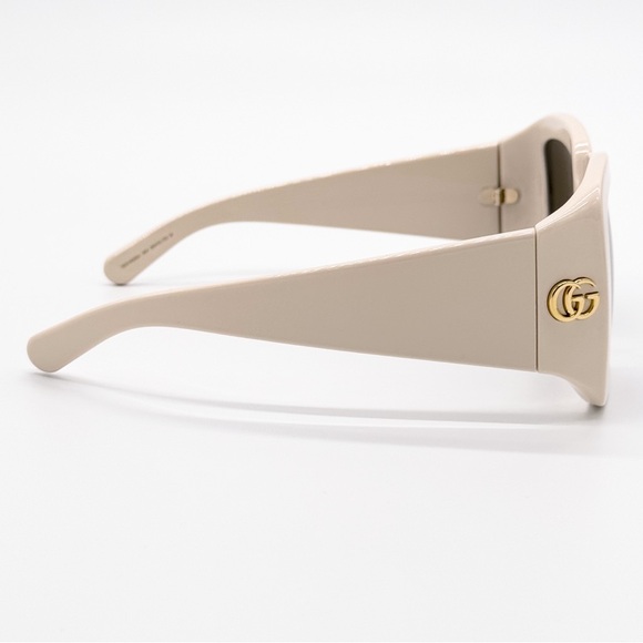NEW GUCCI GG1402SA 004 OVERSIZED IVORY BROWN WOMEN SUNGLASSES GUCCI - Picture 8 of 12